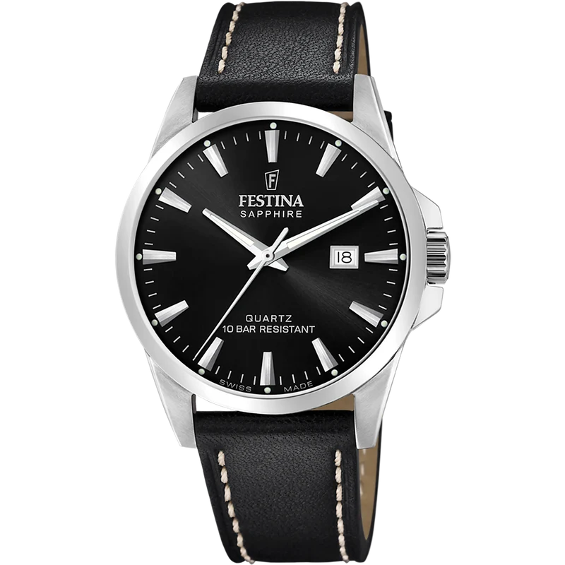 Festina Swiss Made F20025/4 Herrenuhr • Schwarzes Zifferblatt • Swiss Made Qualität