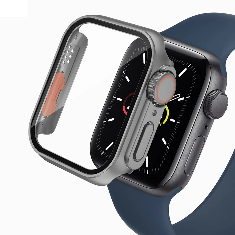 Weich Apple Watch Series 10 46mm Hülle mit Displayschutz in Glas und Silikon