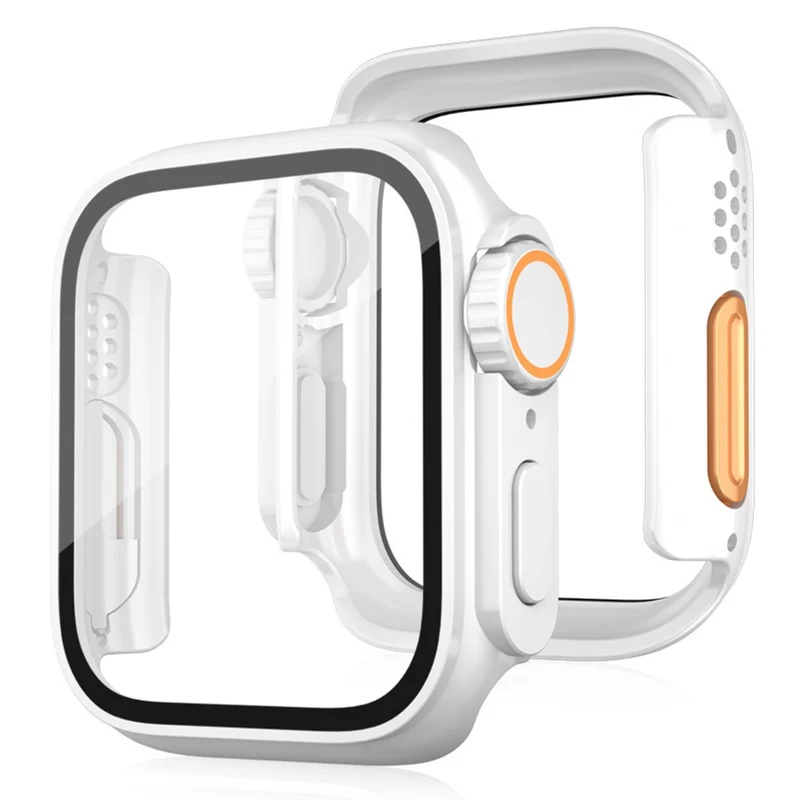 Weich Apple Watch Series 10 46mm Hülle mit Displayschutz in Glas und Silikon