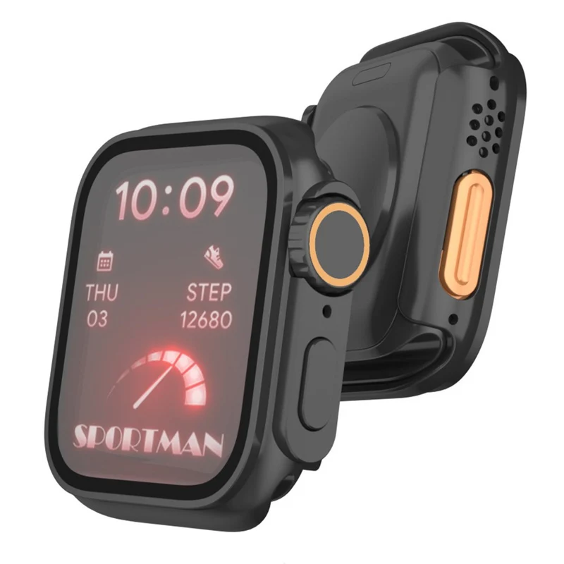 Weich Apple Watch Series 10 46mm Hülle mit Displayschutz in Glas und Silikon