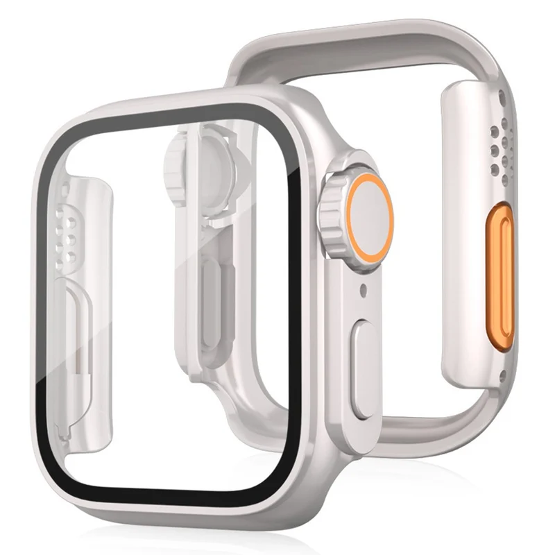 Weich Apple Watch Series 10 46mm Hülle mit Displayschutz in Glas und Silikon