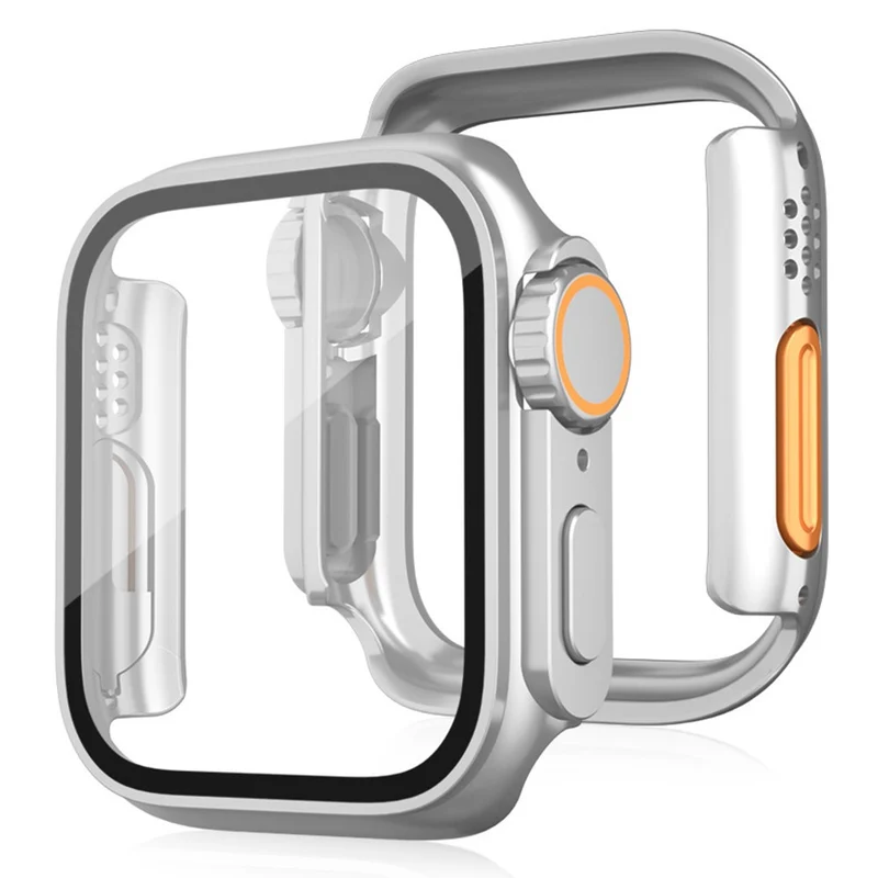 Weich Apple Watch Series 10 46mm Hülle mit Displayschutz in Glas und Silikon