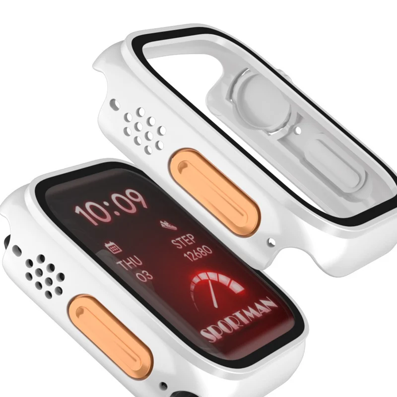 Weich Apple Watch Series 10 46mm Hülle mit Displayschutz in Glas und Silikon