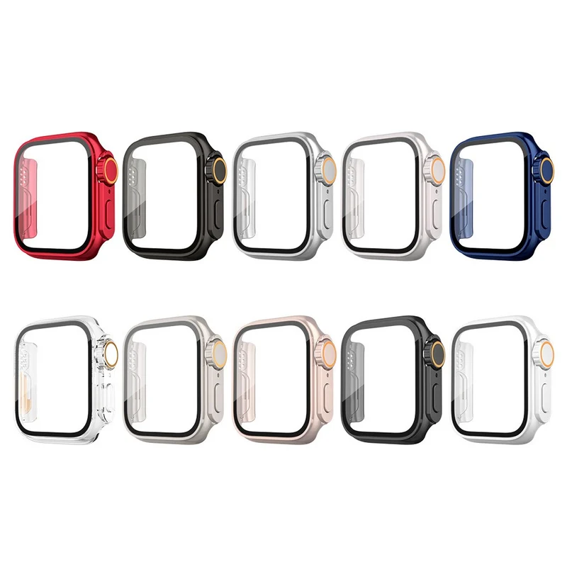 Weich Apple Watch Series 10 46mm Hülle mit Displayschutz in Glas und Silikon