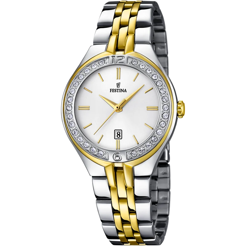 Festina Mademoiselle F16868/1 Damenuhr Silber • Mineralglas • Zirkonia-Besatz