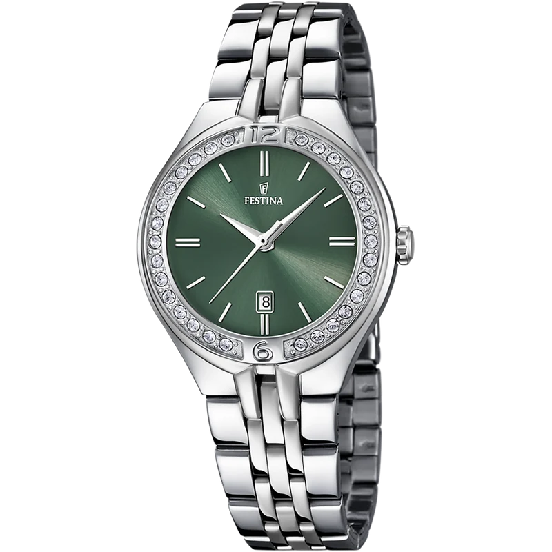 Festina Mademoiselle F16867/7 Damen Armbanduhr Grün • Mineralglas • 5 ATM Wasserdicht
