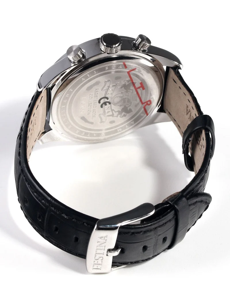 Festina Timeless Chronograph F16760/4 Herrenuhr Schwarz • Miyota Quarzwerk • Schwarzes Lederarmband