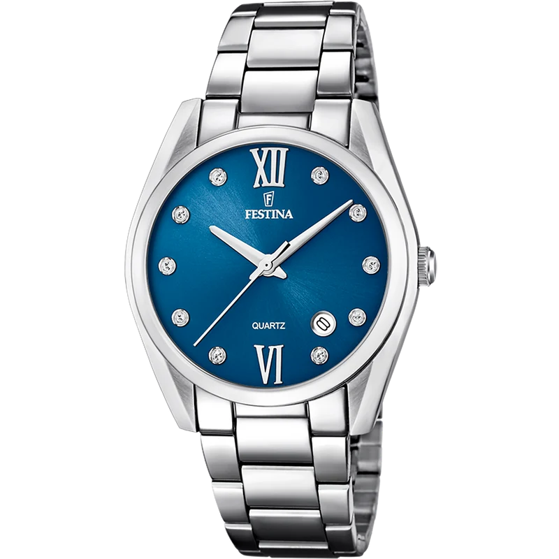 Festina Boyfriend F16790/C Damenuhr Blau • Mineralglas • Quarzwerk