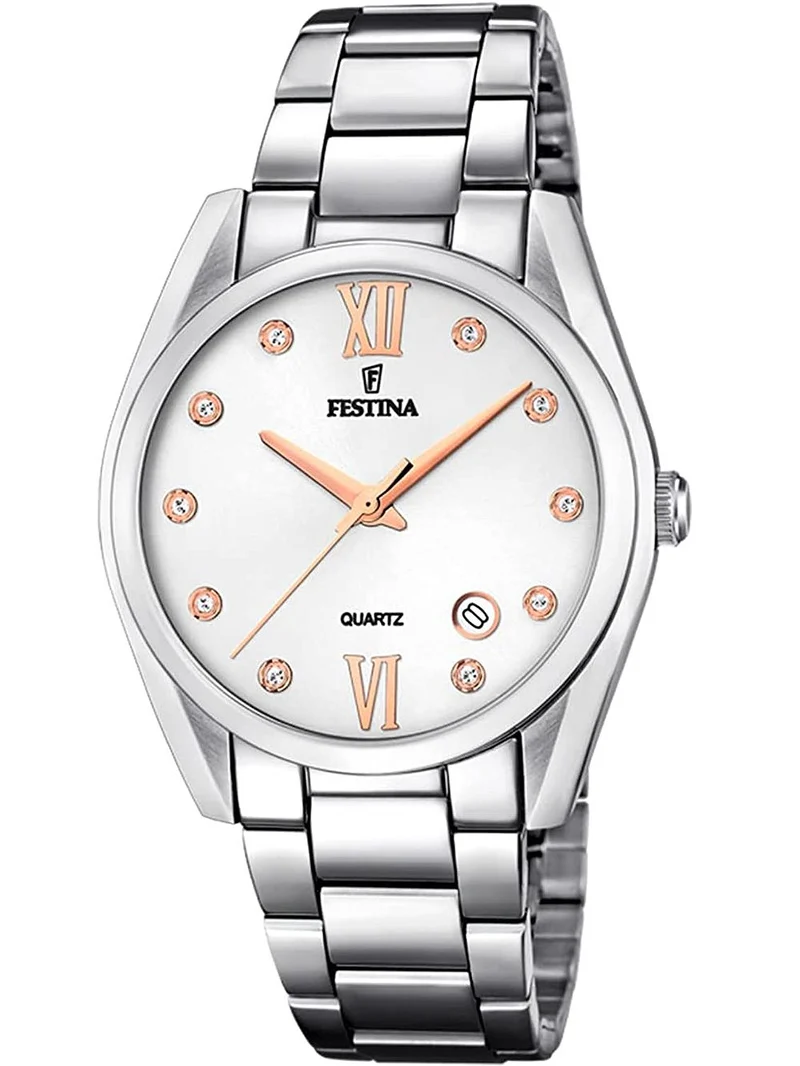 Festina Boyfriend F16790/A Damenuhr Silber • Mineralglas • Edelstahl-Armband