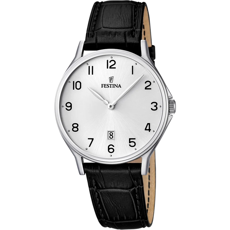 Festina Classics F16745/1 Herrenuhr • Mineralglas • Echtlederarmband