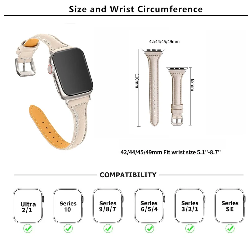 Wirklich Schick Apple Smartwatch Echtes Leder Universell Armband