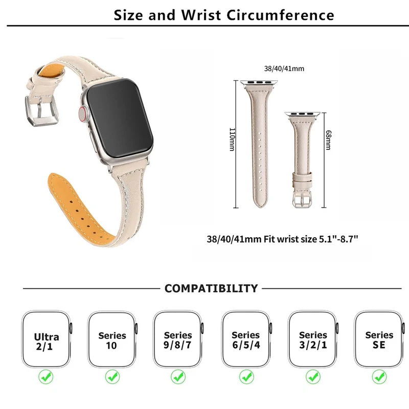 Super Süß Apple Smartwatch Echtes Leder Universell Armband