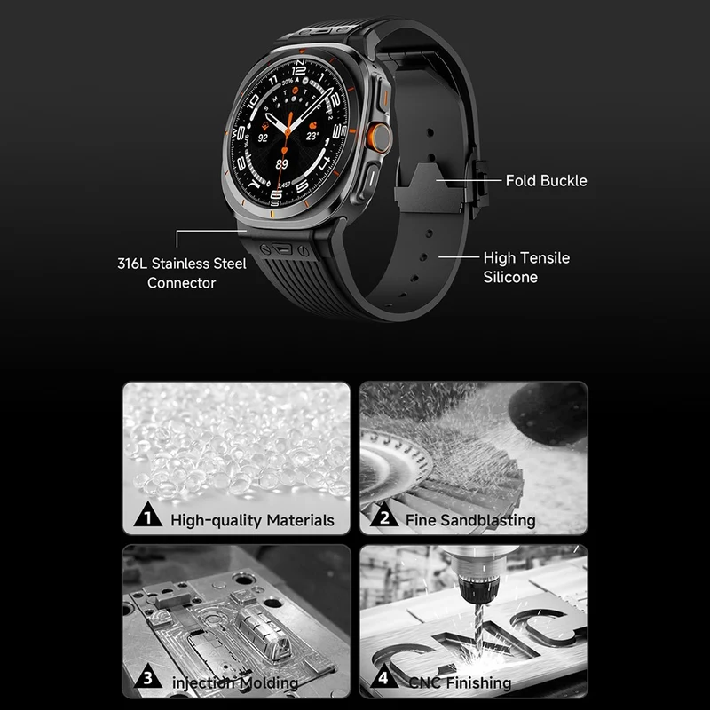 Super Bequem Samsung Galaxy Watch Ultra 47mm Silikon Armband