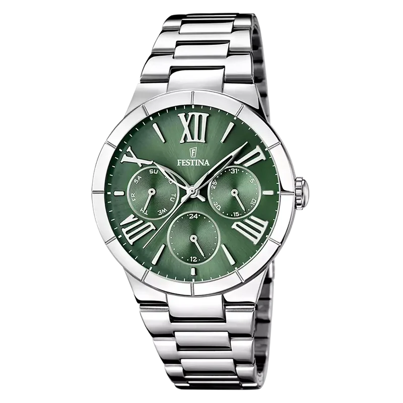 Festina Boyfriend F16716/5 Damenuhr Grün • Mineralglas • Multifunktionswerk