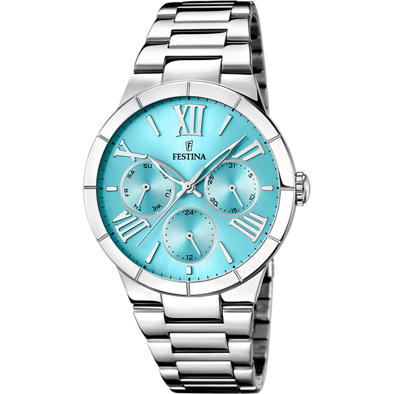 Festina Boyfriend F16716/4 Damenuhr Blau • Multifunktion mit Kalender • Mineralglas