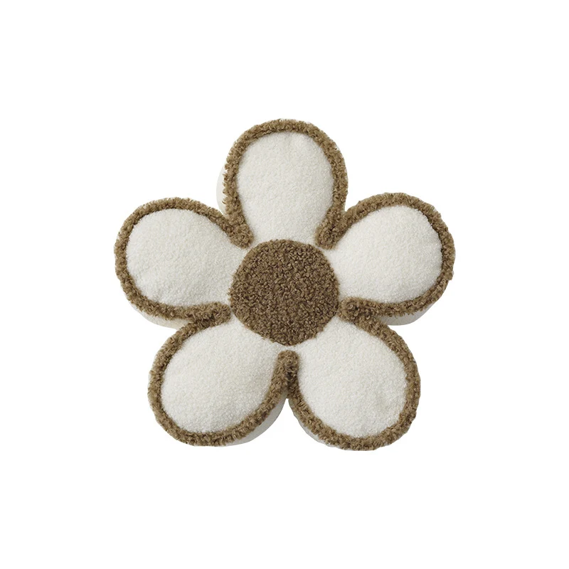 Blumenförmiger Bouclé-Vorleger floraler Kuschelteppich