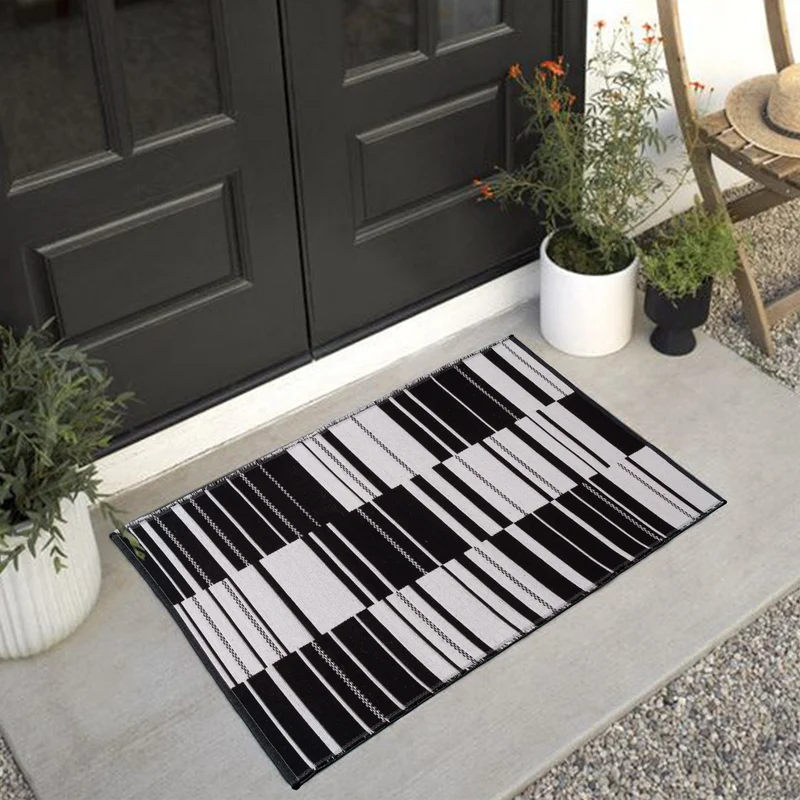 Abwaschbare Tischdecke mit kreisförmigem Retro-Print und PVC‑Beschichtung