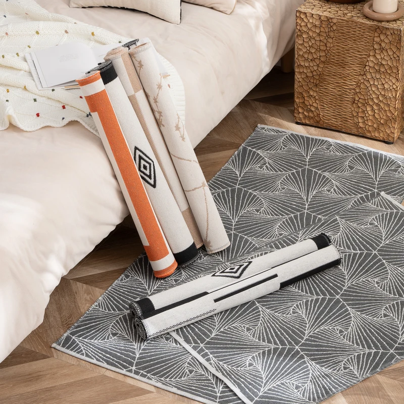 Abwaschbare Tischdecke mit kreisförmigem Retro-Print und PVC‑Beschichtung