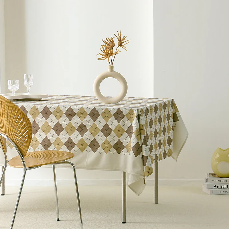 Abwaschbare PVC-beschichtete Tischdecke mit Rautenmuster