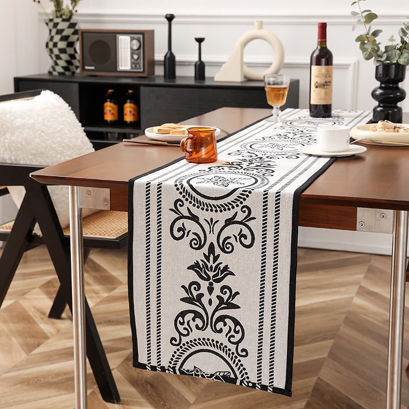 langer leichter ornamentaler Schal mit floraler Jacquard-Struktur