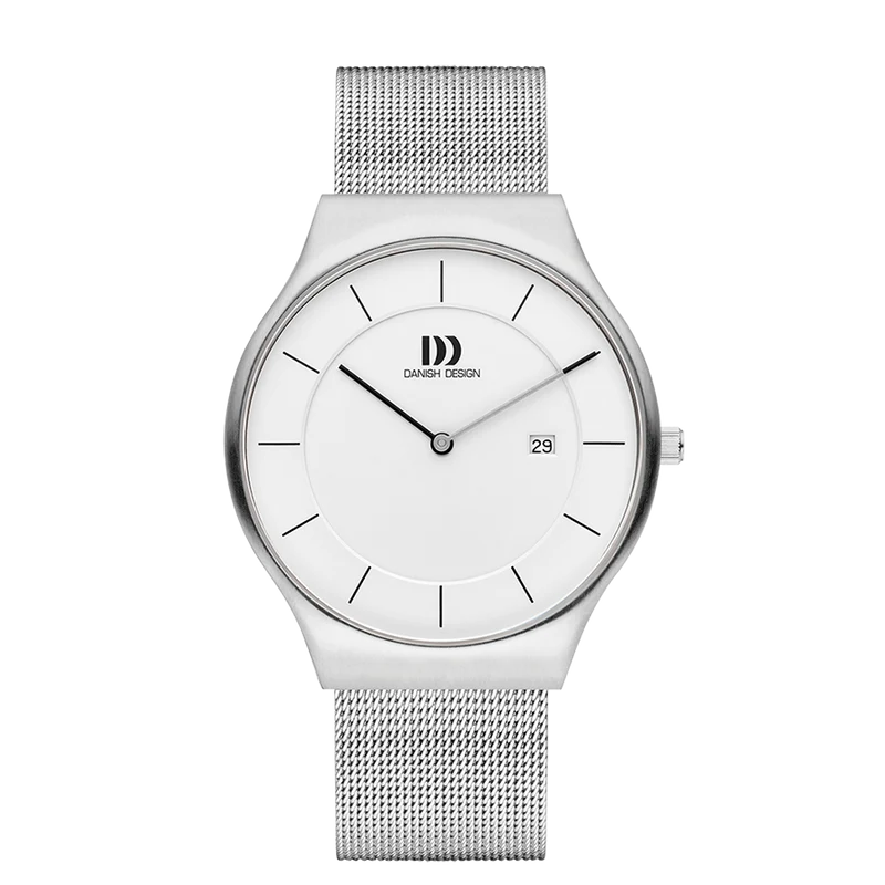 Danish Design Tidløs IQ62Q1259 Långeland Herrenuhr Silber • Milanaise-Armband • Schlankes Gehäuse