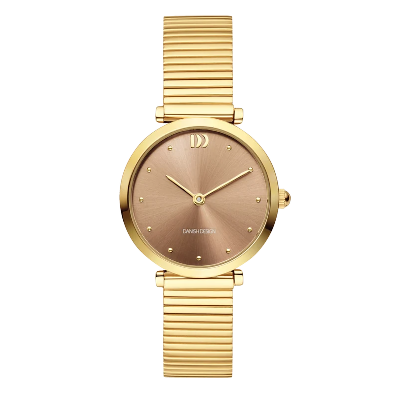 Danish Design Ava IV88Q1301 Damenuhr Goldfarben • Minimalistisches Zifferblatt • Edelstahlarmband