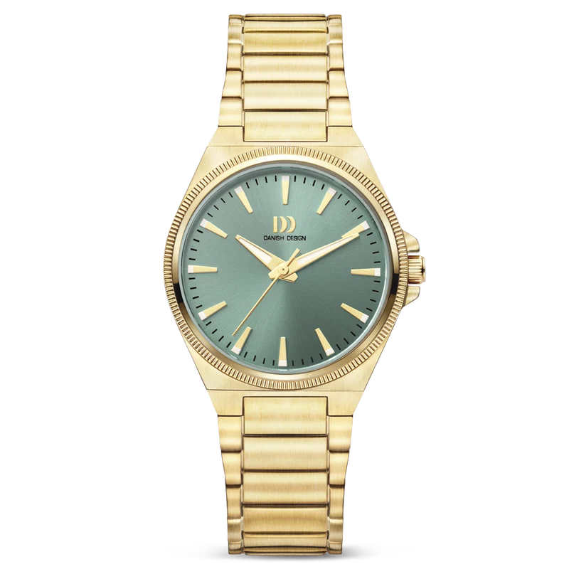 Danish Design DKx Pro IV85Q1303 Damenuhr Goldfarben/Salbeigrün • Saphirglas • Sportuhr