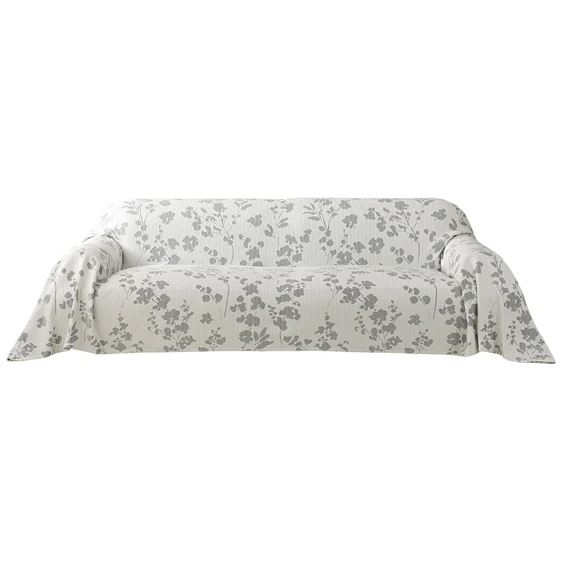 Universeller Sofa-Überwurf mit Blumenrelief und elastischem Saum