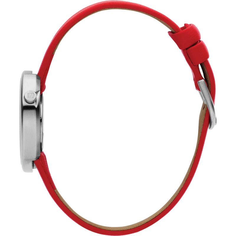 Danish Design Frihed IV24Q1284 Ellipse Armbanduhr Rot • Elliptisches Gehäuse • Mineralglas