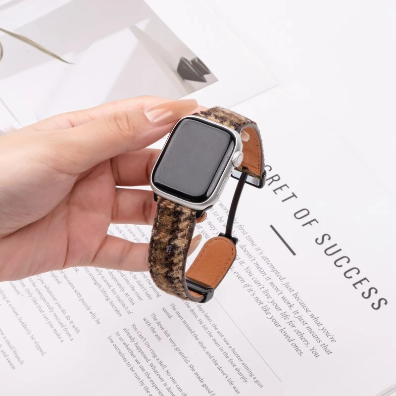 Unglaublich Süß Apple Smartwatch Echtes Leder Universell Armband