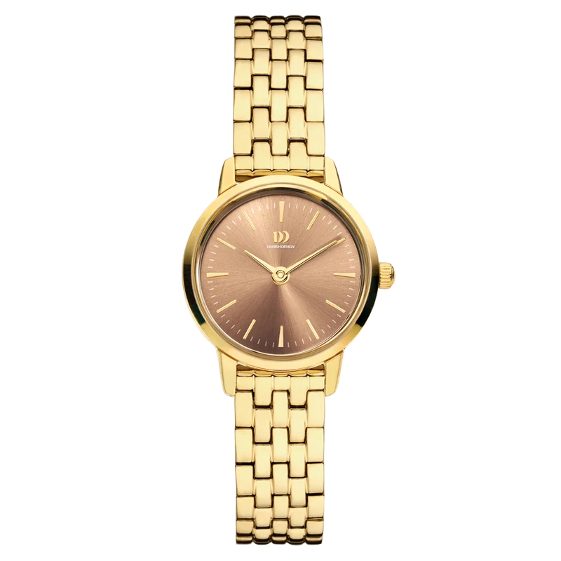 Danish Design Akilia IV84Q1268 Damenuhr Goldfarben • Mineralglaswerk • Metallgliederarmband