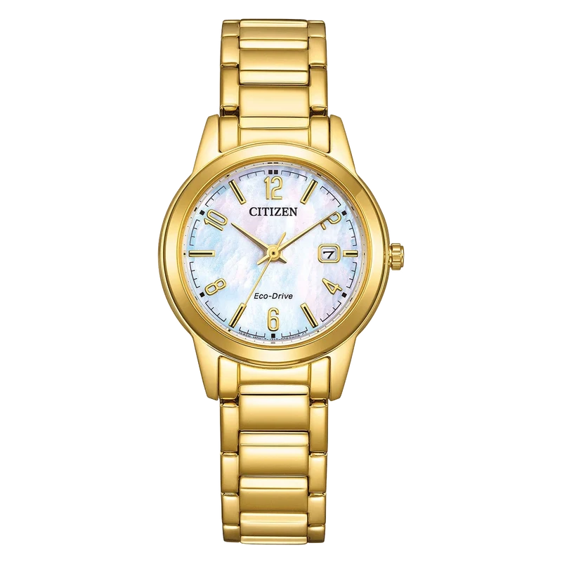 Citizen FE1242-78D Damen Armbanduhr Weiß • Eco-Drive Solar • Elegantes Design