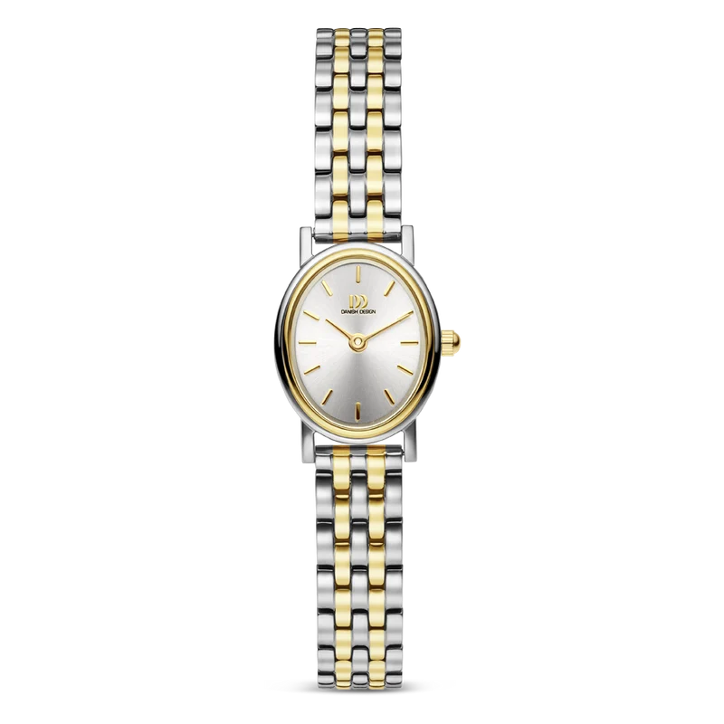 Danish Design Eloise IV95Q1310 Damenuhr Bicolor • Ovales Edelstahlgehäuse • Schnellwechselarmband