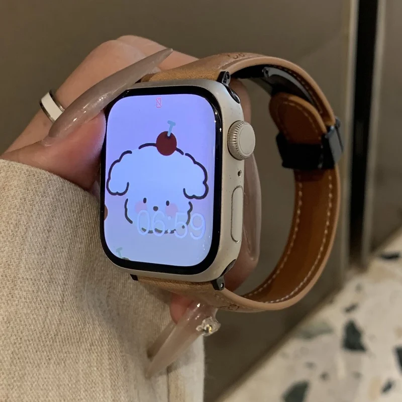 Mega Bequem Apple Smartwatch Kunstleder Universell Armband