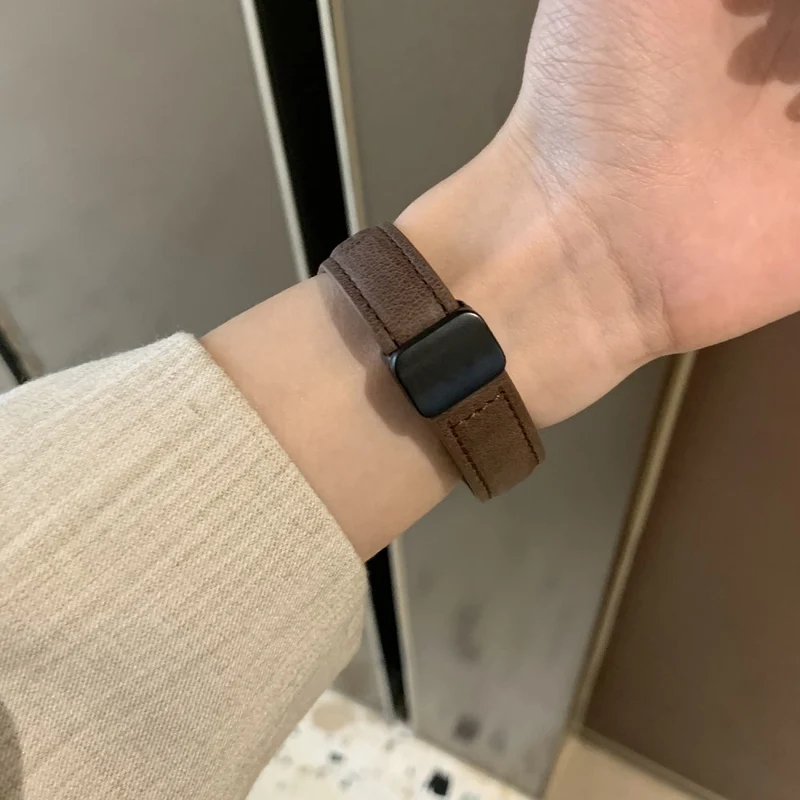 Haltbar Apple Smartwatch Kunstleder Universell Armband