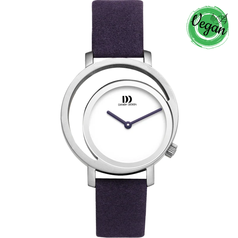 Danish Design Frihed Pico IV22Q1271 Damenuhr Lila • Offzentriertes Zifferblatt • Mikrofaser-Armband
