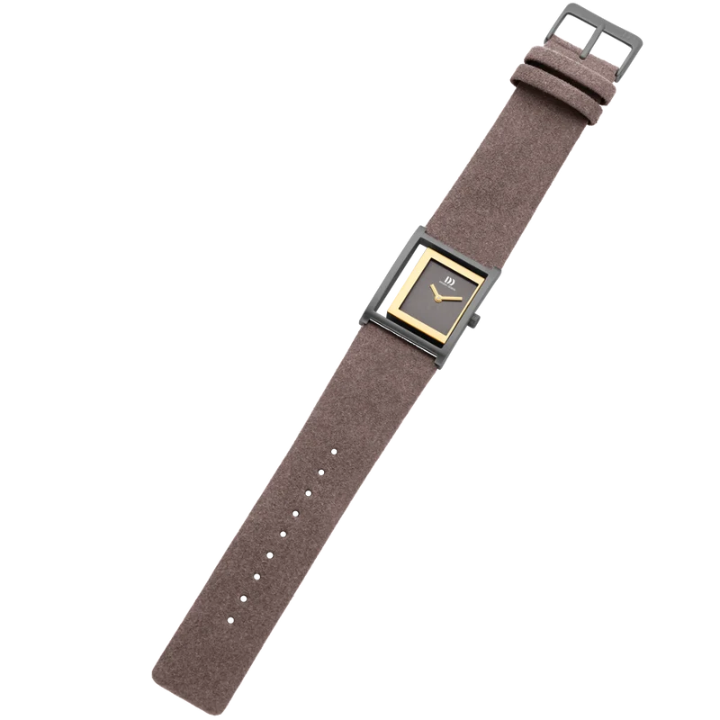 Danish Design Pico² IV16Q1292 Damen Armbanduhr Grau • Rechteckiges Gehäuse • Veganes Mikrofaserarmband