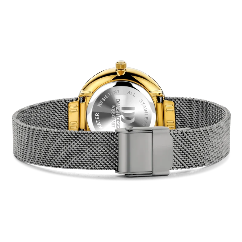Danish Design Amelia Ripple IV66Q1307 Damenuhr Grau • Mineralglas • Mesh-Armband