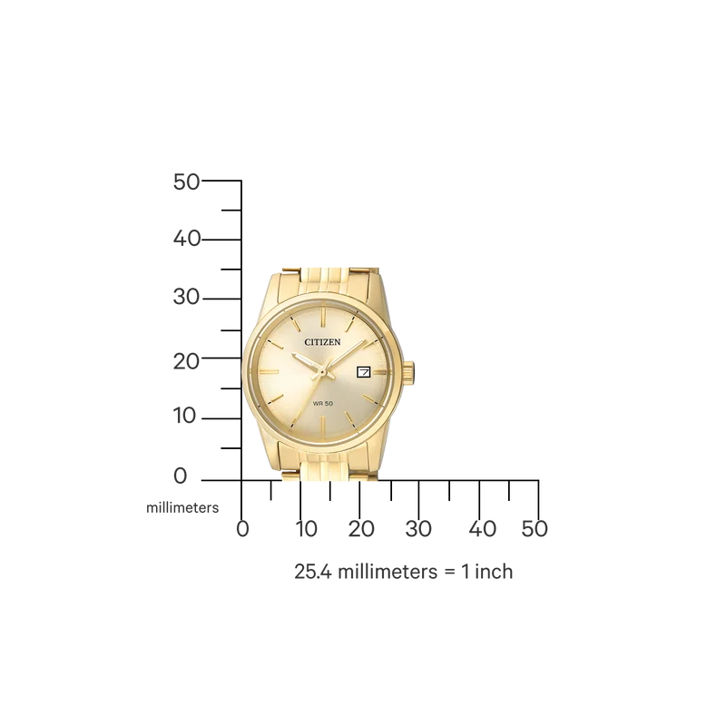Citizen EU6002-51P Damenuhr Champagner • Quarzwerk mit Datumsanzeige • Edelstahlgehäuse vergoldet