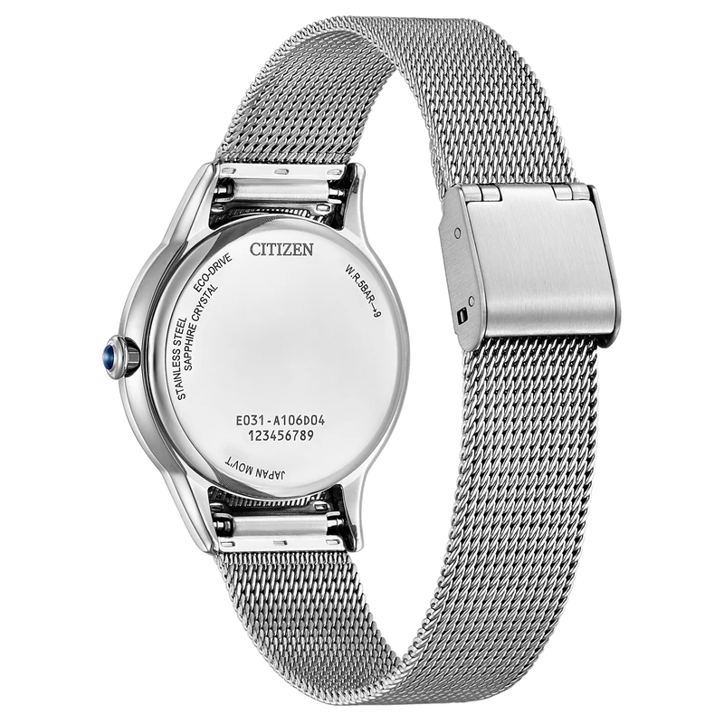 Citizen L EM1150-86D Damenuhr Silber • Eco-Drive Solarwerk • Saphirglas
