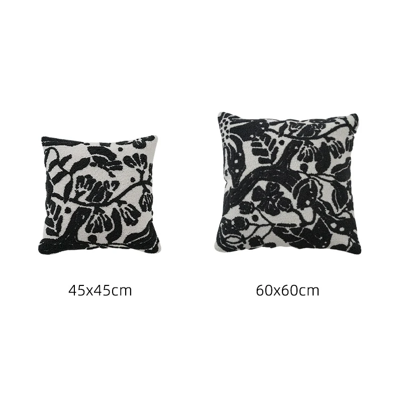 Handgetuftetes Dekoratives Zierkissen mit abstraktem Grafikmotiv und strukturierter Baumwolloberfläche