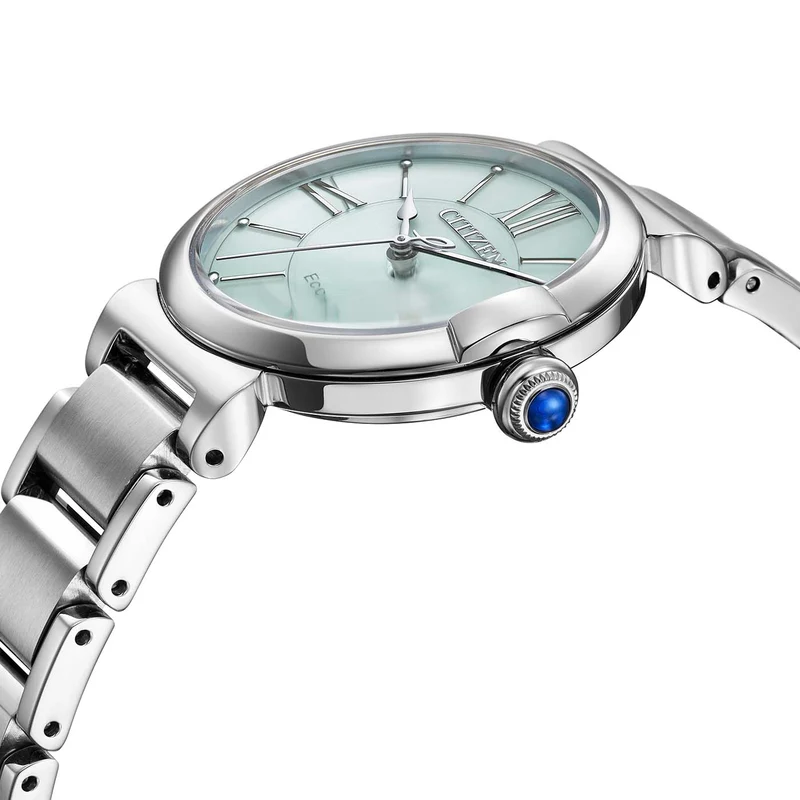 Citizen L EM1070-83L Damenuhr Grün • Eco-Drive Saphirglas • Edelstahlarmband