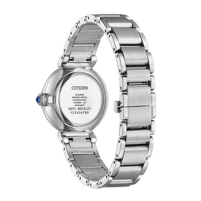 Citizen L EM1070-83L Damenuhr Grün • Eco-Drive Saphirglas • Edelstahlarmband