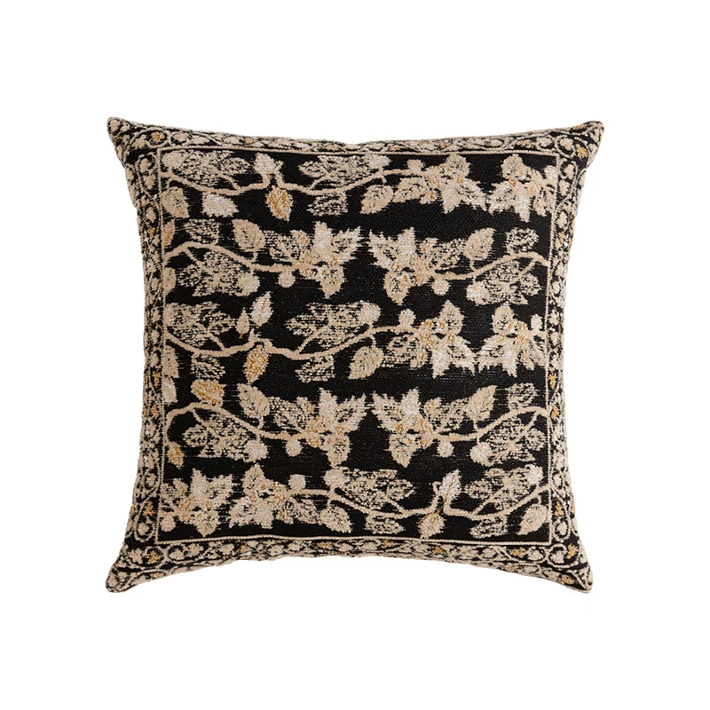 Dekorativer Kissenbezug aus Jacquard mit floralem Muster