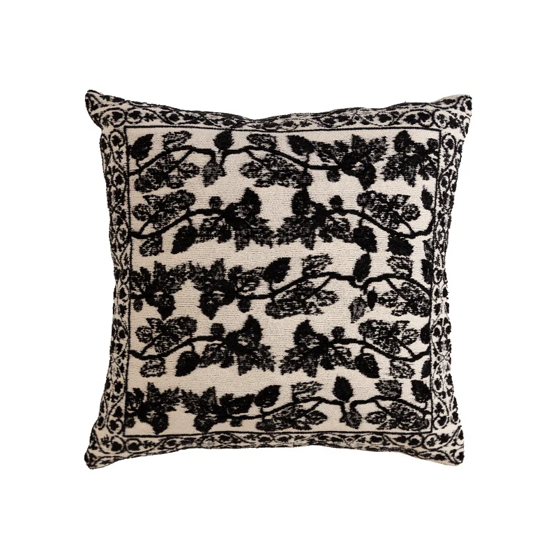 Dekorativer Kissenbezug aus Jacquard mit floralem Muster