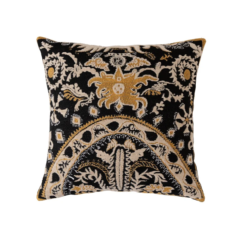 Dekorativer Kissenbezug aus Jacquard mit floralem Muster