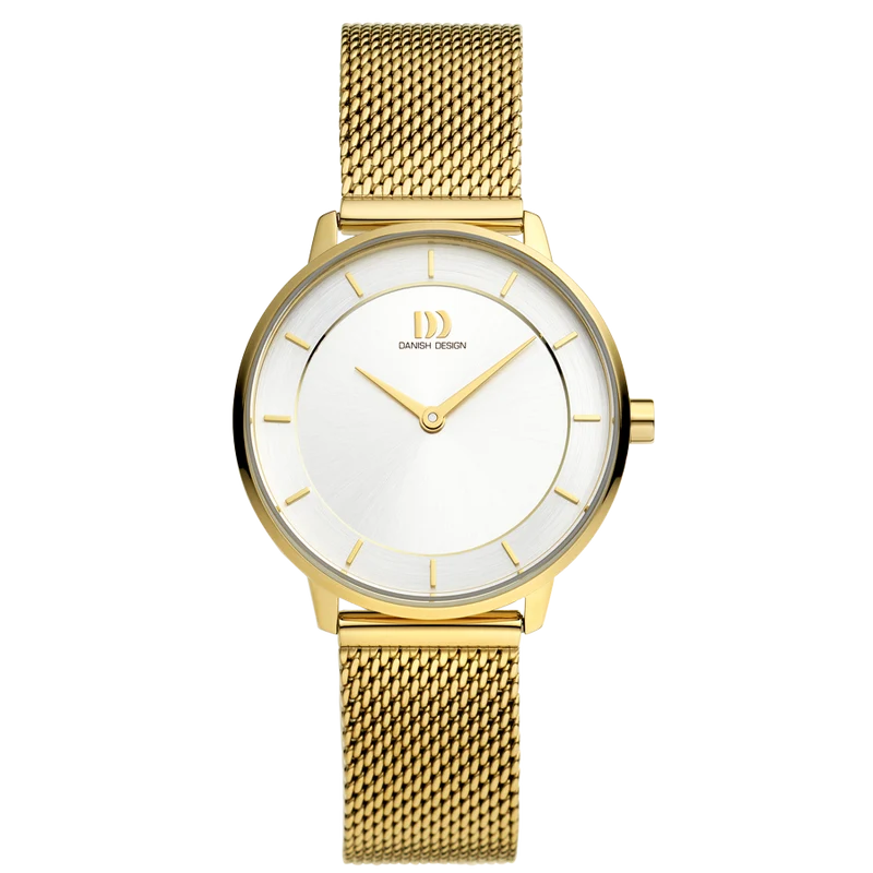 Danish Design Lana IV05Q1294 Damenuhr Gold • Milanaise-Armband • Mineralglas
