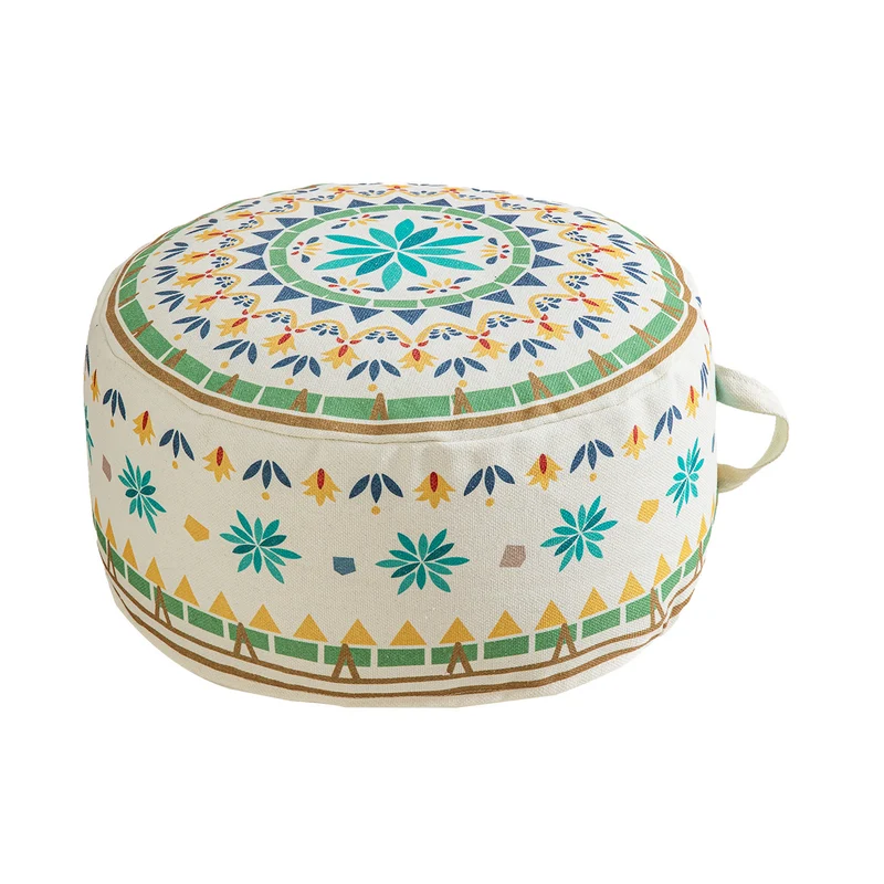 Sitzpouf Bodenkissen mit Mandala-Motiv und Tragegriff