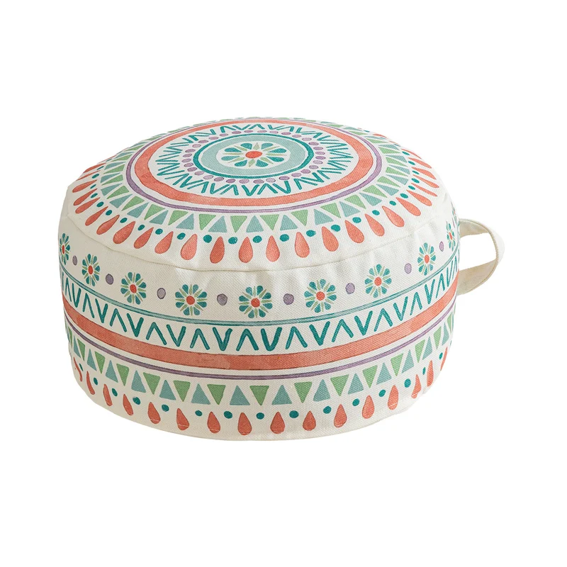 Sitzpouf Bodenkissen mit Mandala-Motiv und Tragegriff