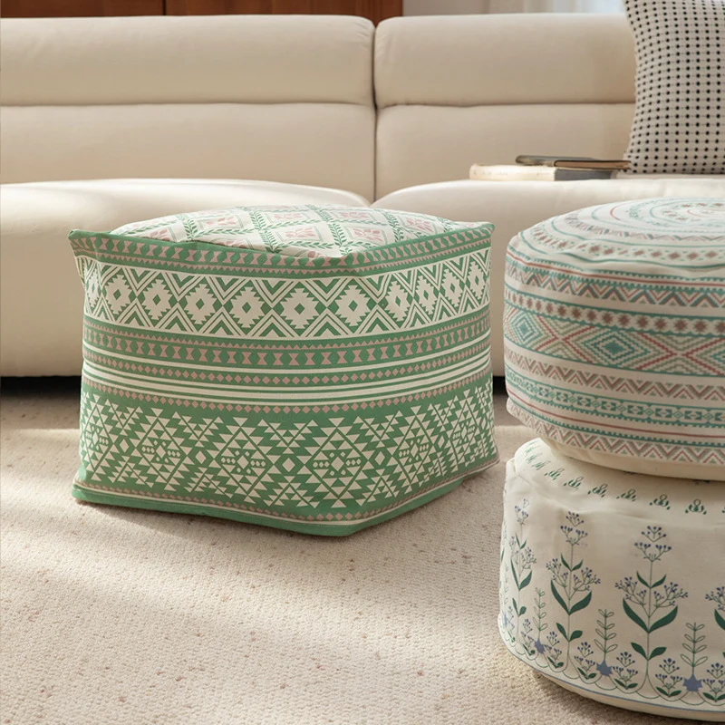 Sitzkissen-Pouf im Boho-Mandala-Design mit Tragegriff